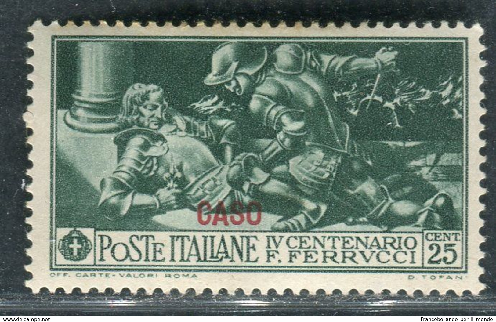 1930 Egeo Isole Caso 25 Cent Serie Ferrucci MH Sassone 13 - Egée (Lipso)