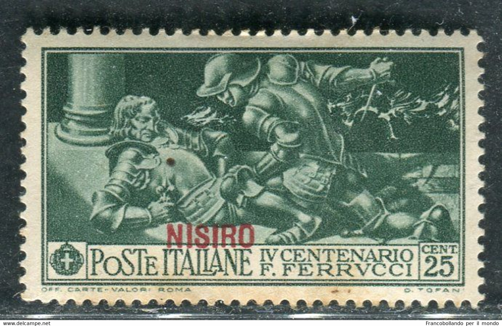 1930 Egeo Isole Nisiro 25 Cent Serie Ferrucci MH Sassone 13 - Egée (Lipso)