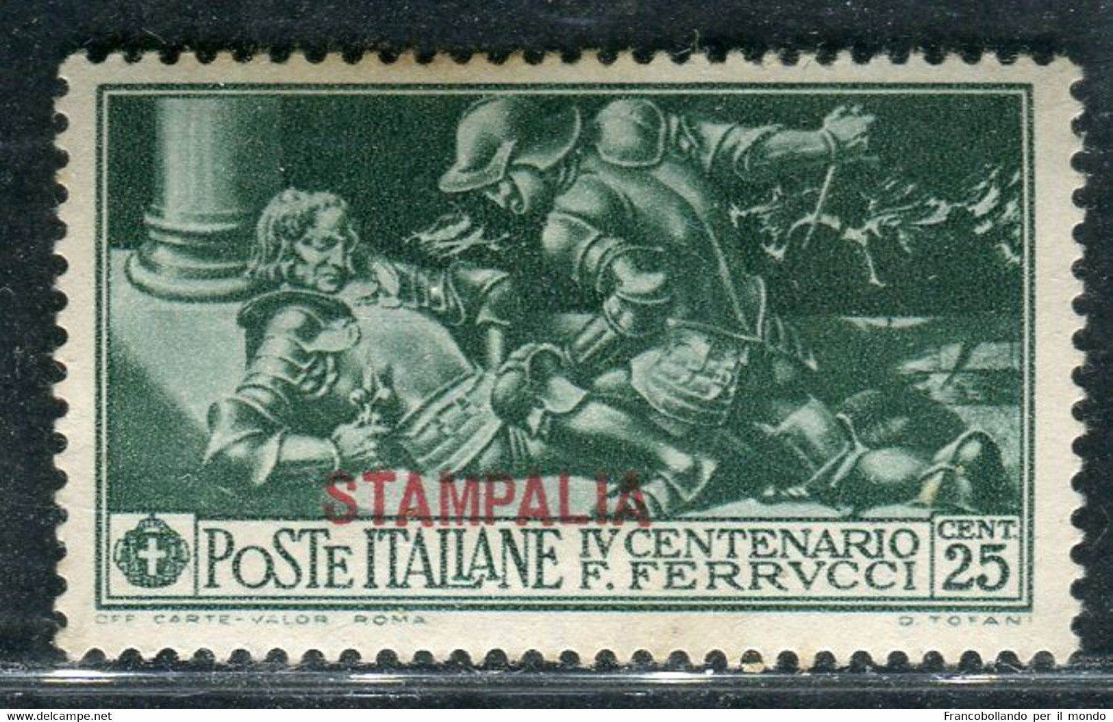 1930 Egeo Isole Stampalia 25 Cent Serie Ferrucci MH Sassone 13 - Egée (Lipso)