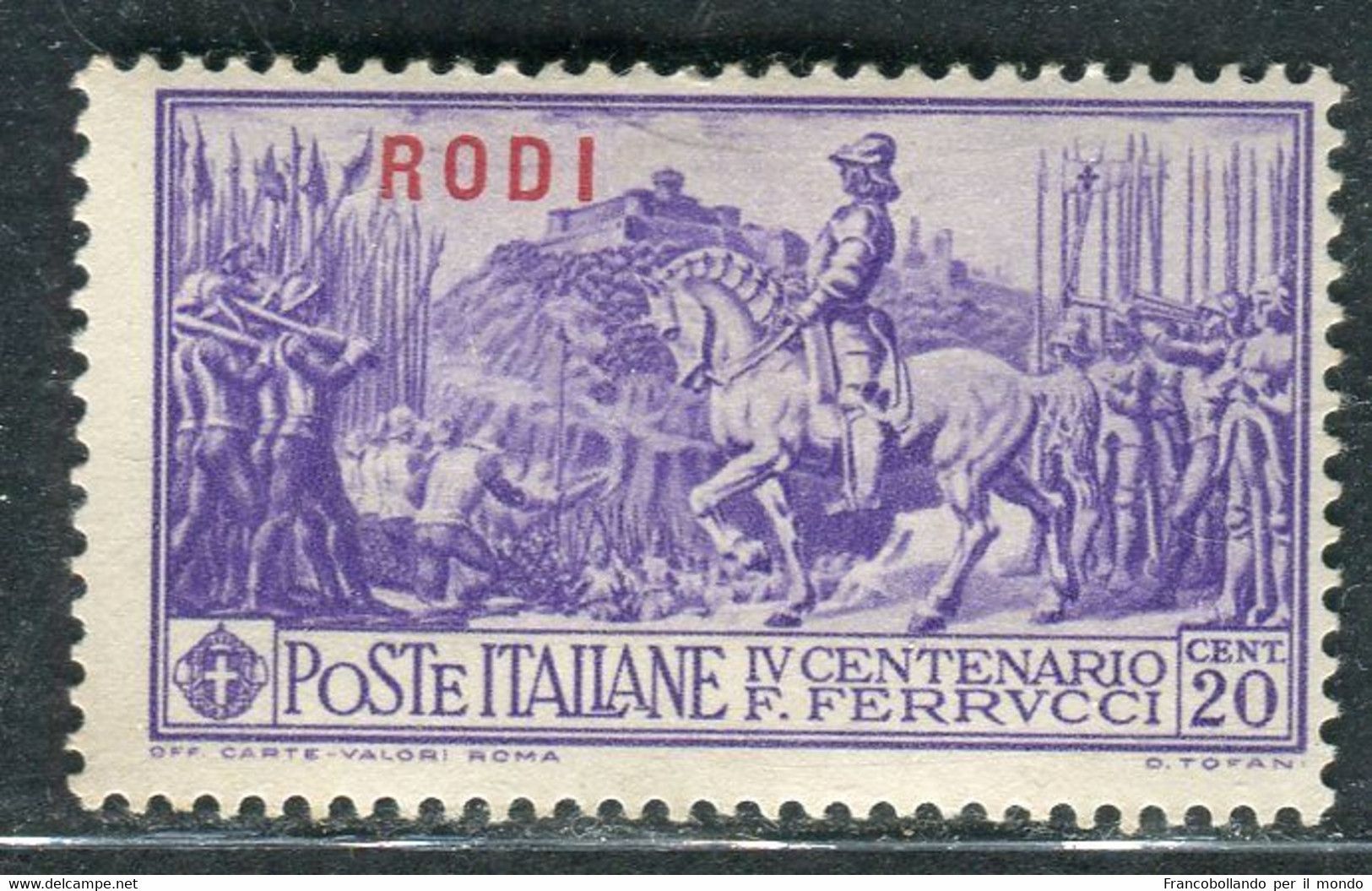 1930 Egeo Isole Rodi 20 Cent Serie Ferrucci MH Sassone 12 - Egée (Lipso)