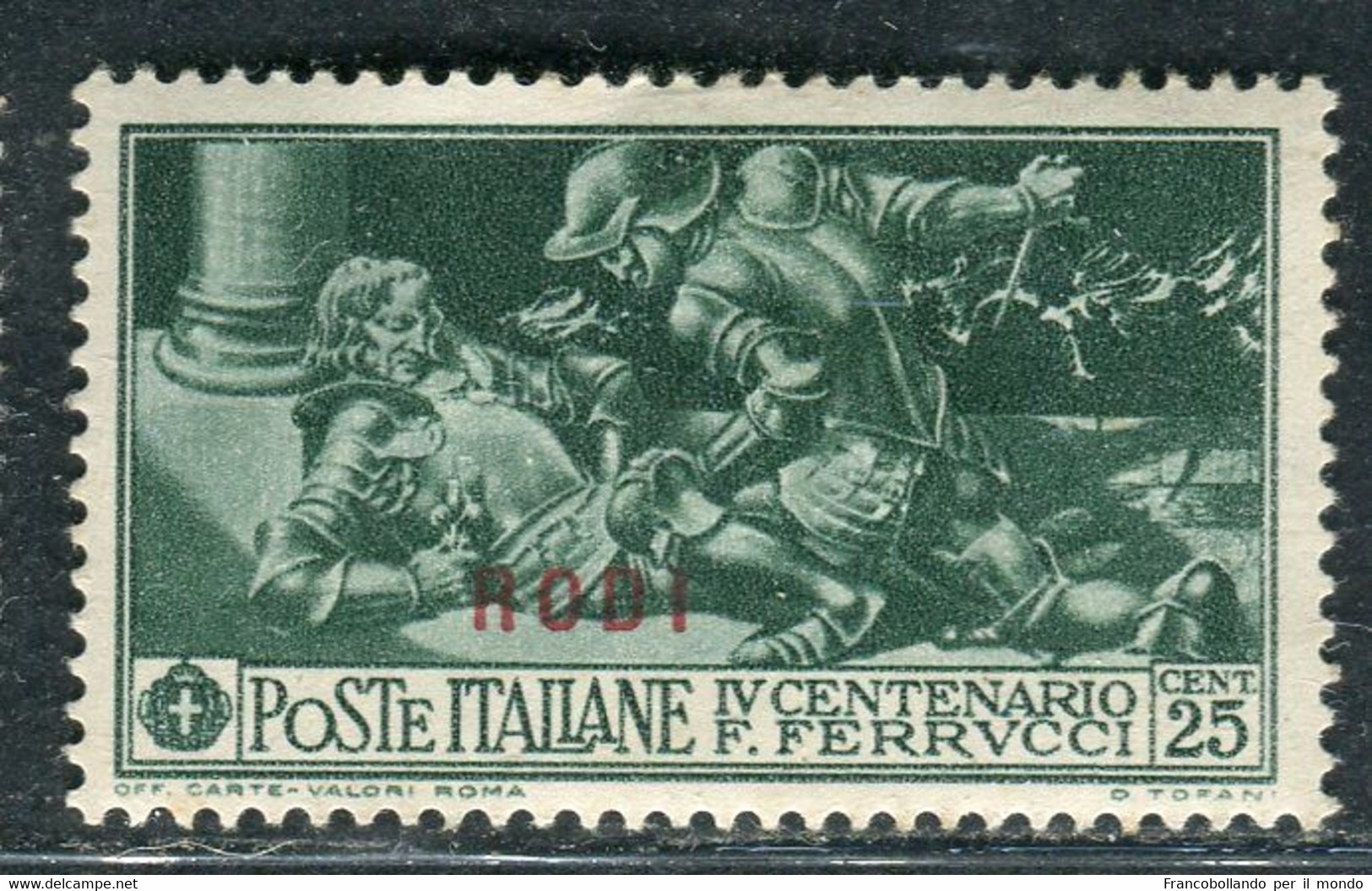 1930 Egeo Isole Rodi 25 Cent Serie Ferrucci MH Sassone 13 - Egée (Lipso)