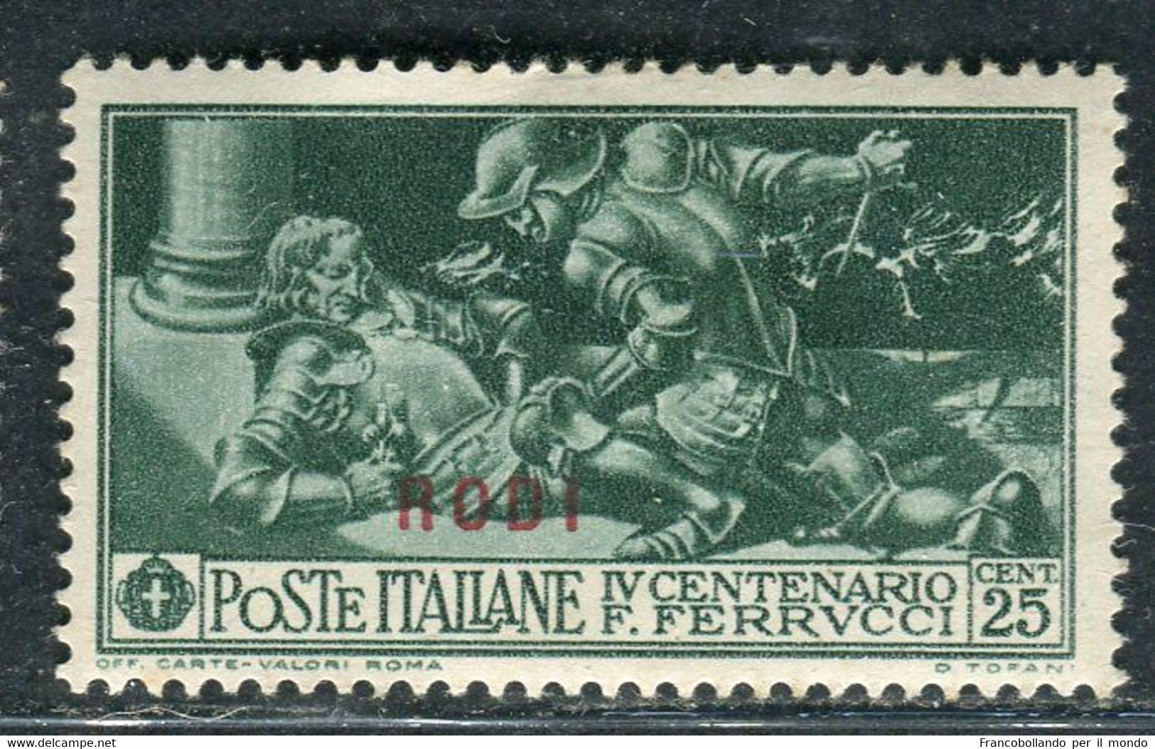 1930 Egeo Isole Rodi 25 Cent Serie Ferrucci MH Sassone 13 - Egeo (Lipso)