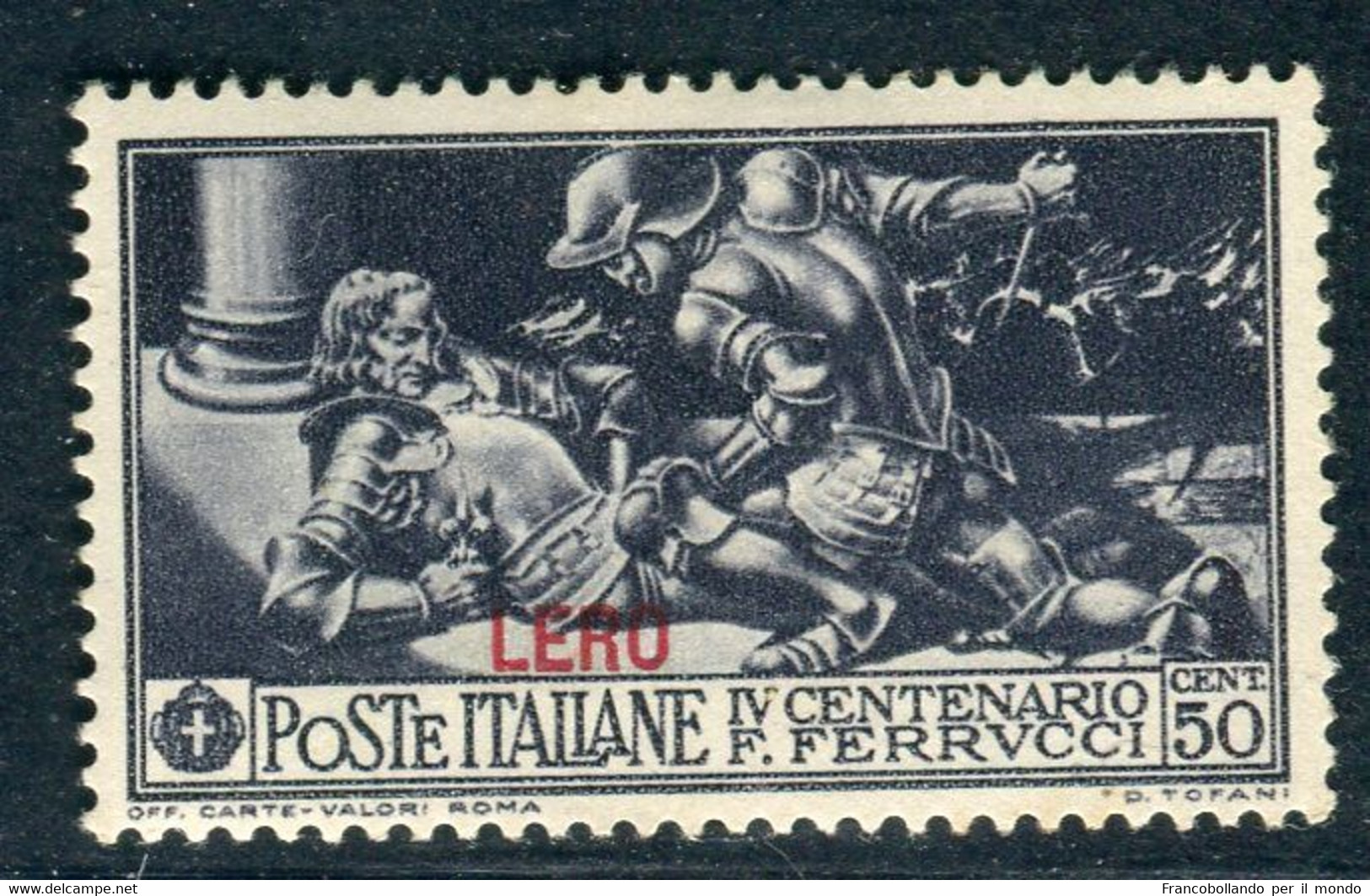 1930 Egeo Isole Lero 50 Cent Serie Ferrucci MH Sassone 14 - Egée (Lero)