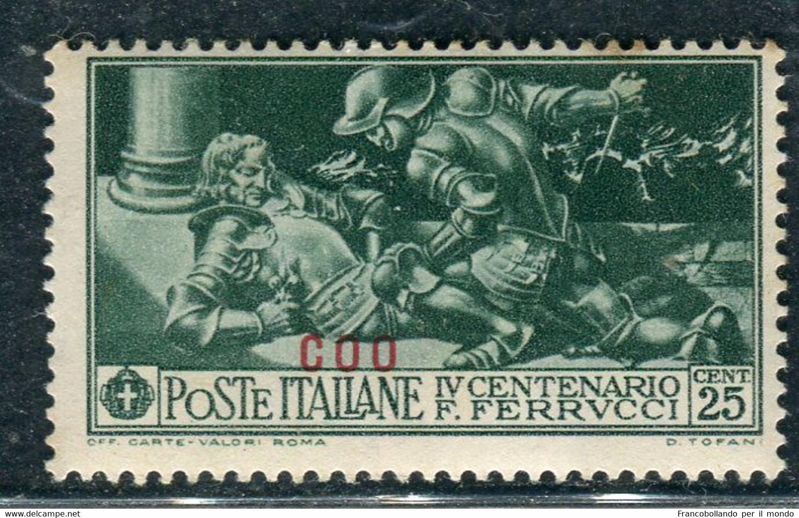 1930 Egeo Isole Coo 25 Cent Serie Ferrucci MH Sassone 13 - Egée (Coo)