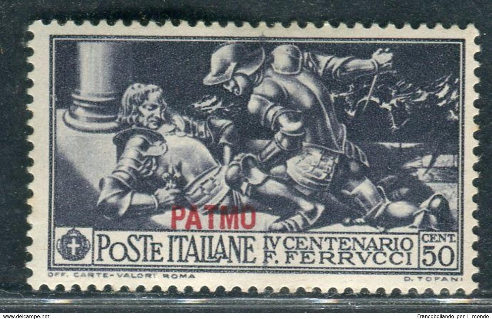 1930 Egeo Isole Patmo 50 Cent Serie Ferrucci MH Sassone 14 - Egée (Patmo)