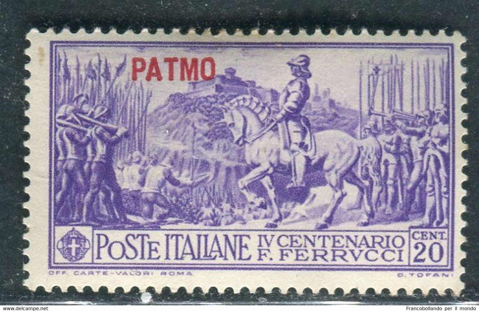 1930 Egeo Isole Patmo 20 Cent Serie Ferrucci MH Sassone 12 - Egeo (Patmo)