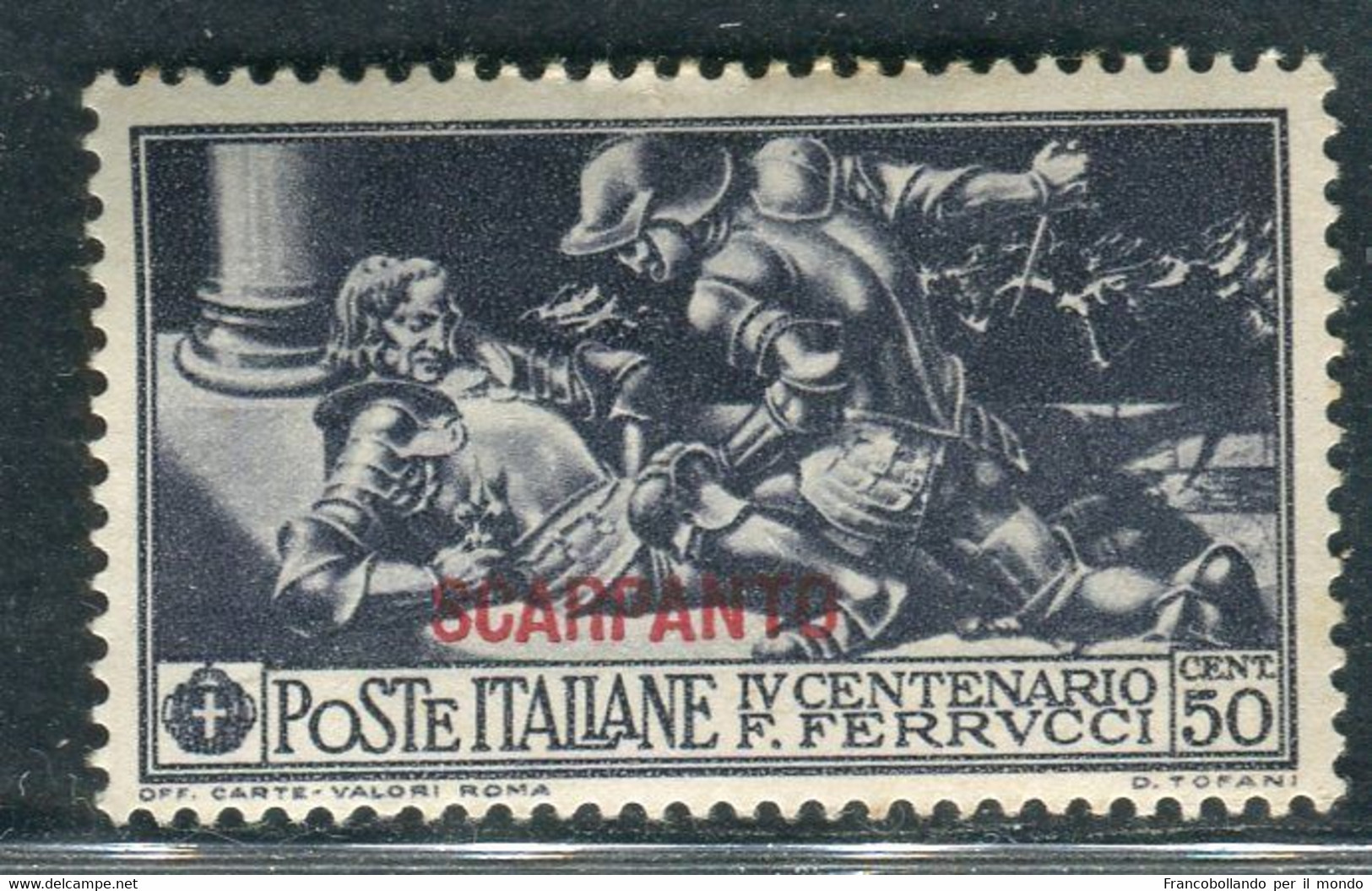 1930 Egeo Isole Scarpanto 50 Cent Serie Ferrucci MH Sassone 14 - Egée (Scarpanto)