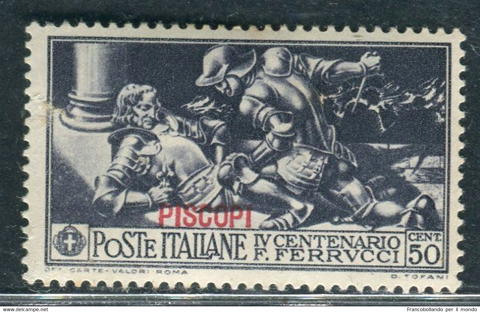 1930 Egeo Isole Piscopi 50 Cent Serie Ferrucci MH Sassone 14 - Egée (Piscopi)