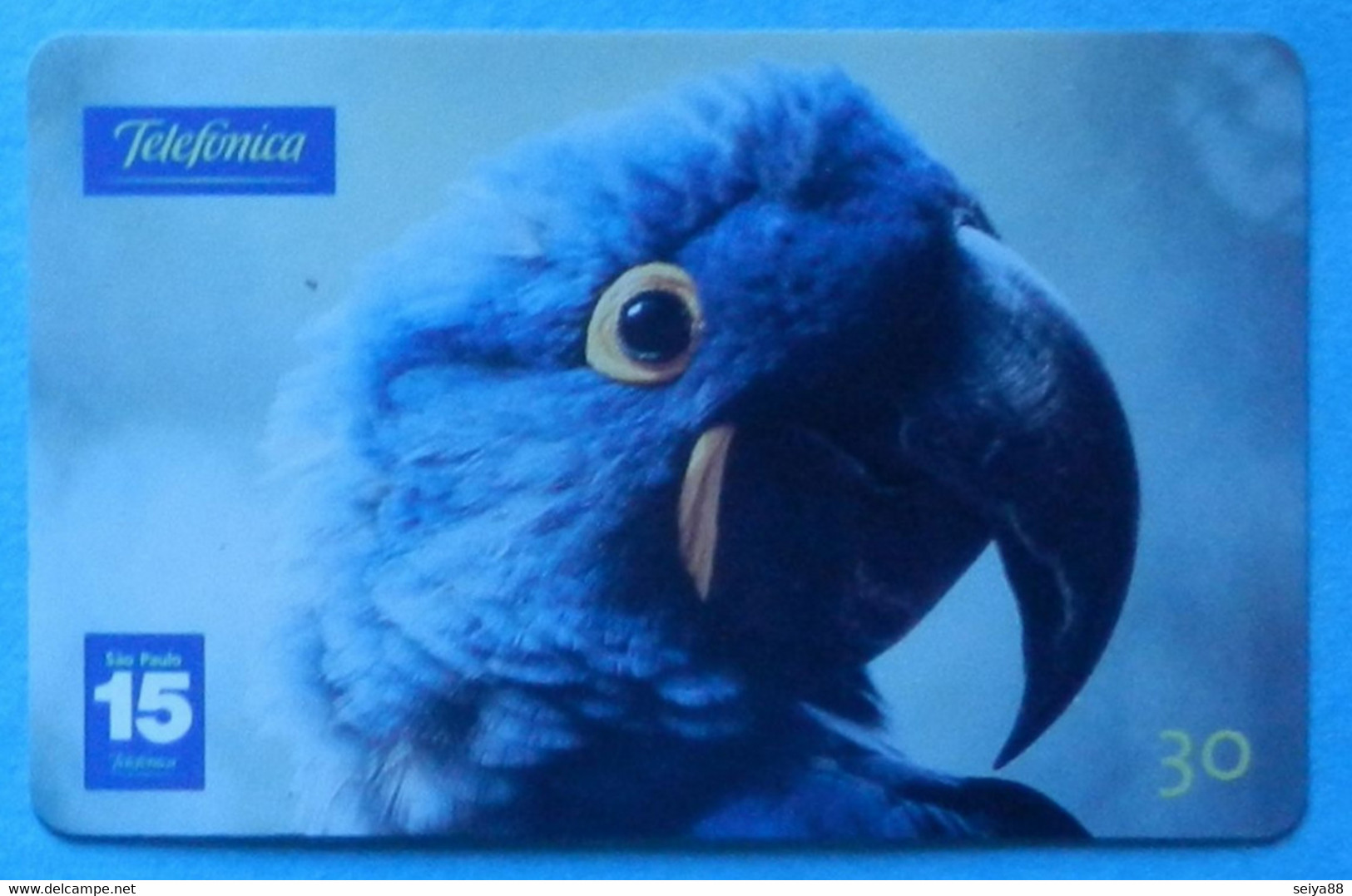 Brasil Brazil Brasile Pappagallo Parrot Bird Uccello Aves Arara Azul Hyacynth Macaw Telefonica Serie Animals 18/26 - Loros