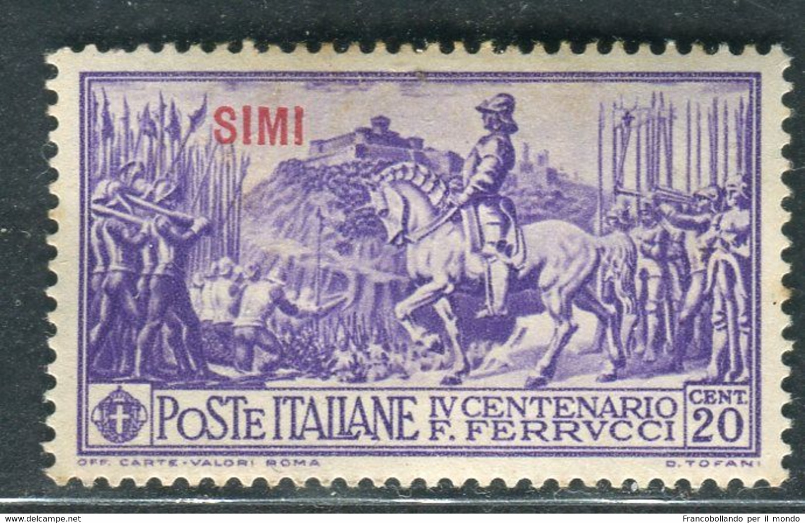 1930 Egeo Isole Simi 20 Cent Serie Ferrucci MH Sassone 12 - Egée (Simi)