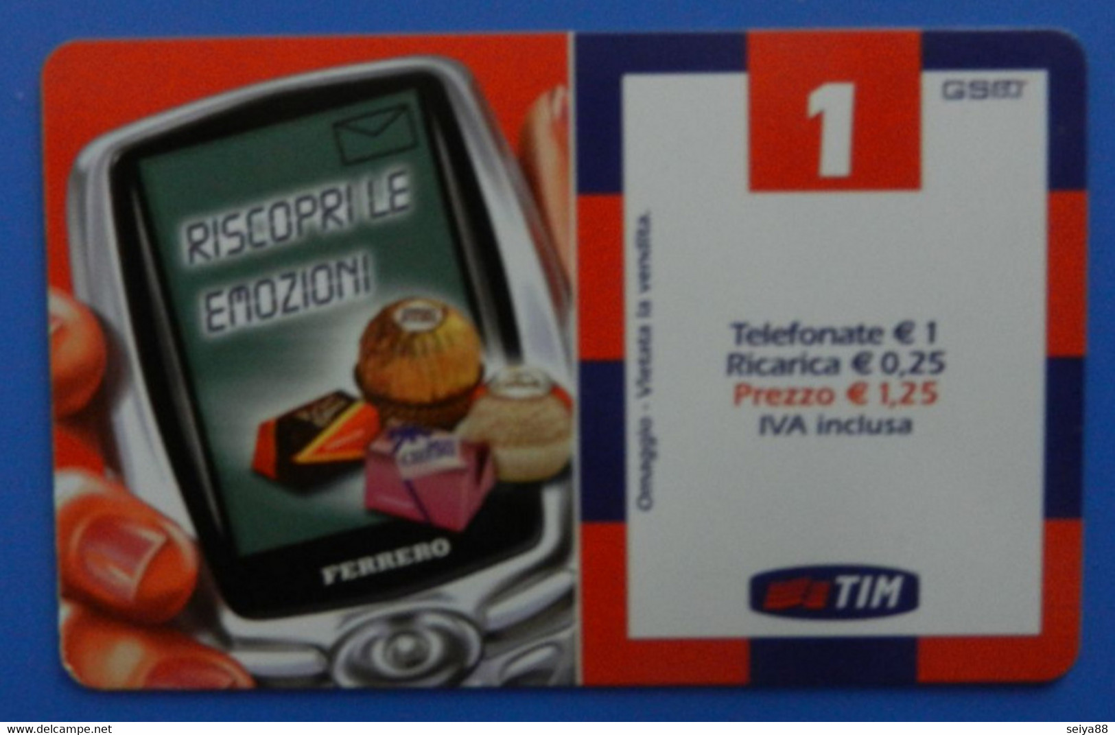 Italia Italy Tim 1€ Riscopri Le Emozioni Ferrero Rocher Mon Cheri Pocket Coffee Raffaello - Opérateurs Télécom