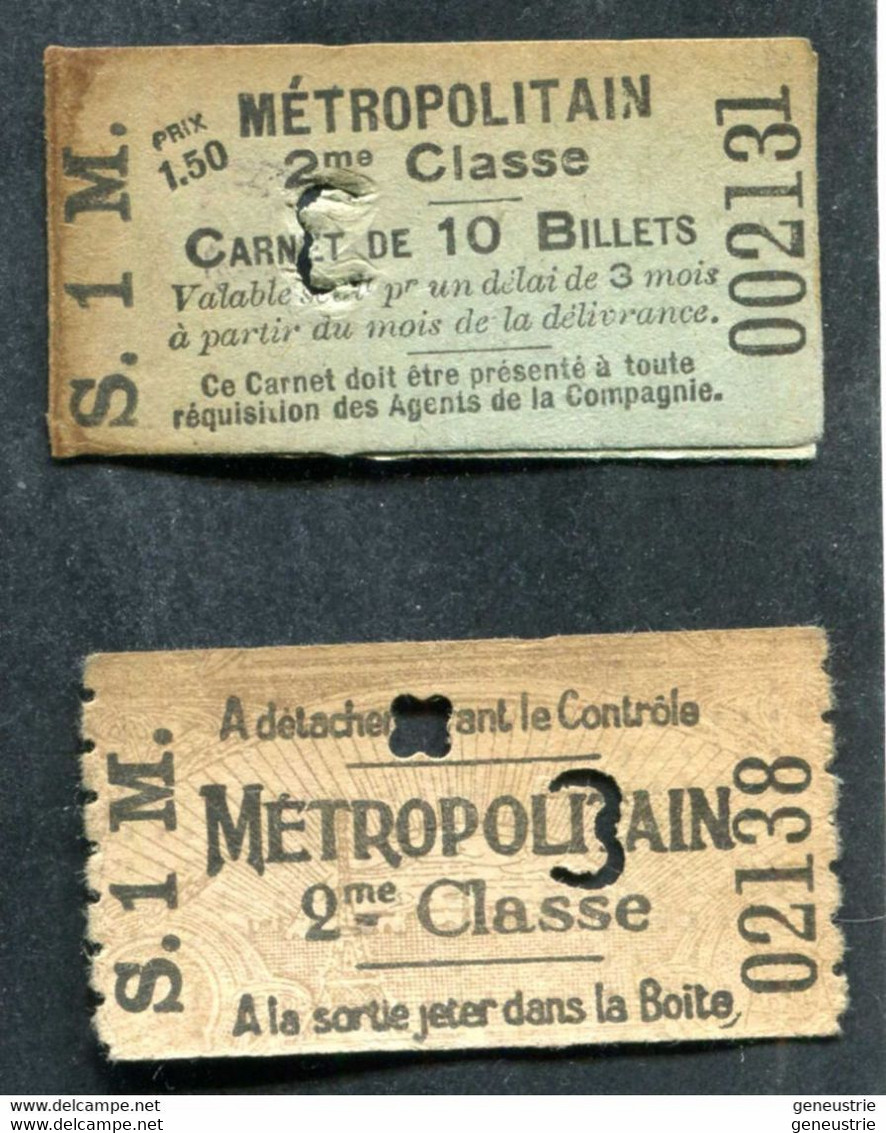 Ticket De Métro Et Son Carnet (vide) Pré-perforé Début XXe 190? Paris - Station Vincennes - 2e Cl - Métropolitain - RATP - Europa