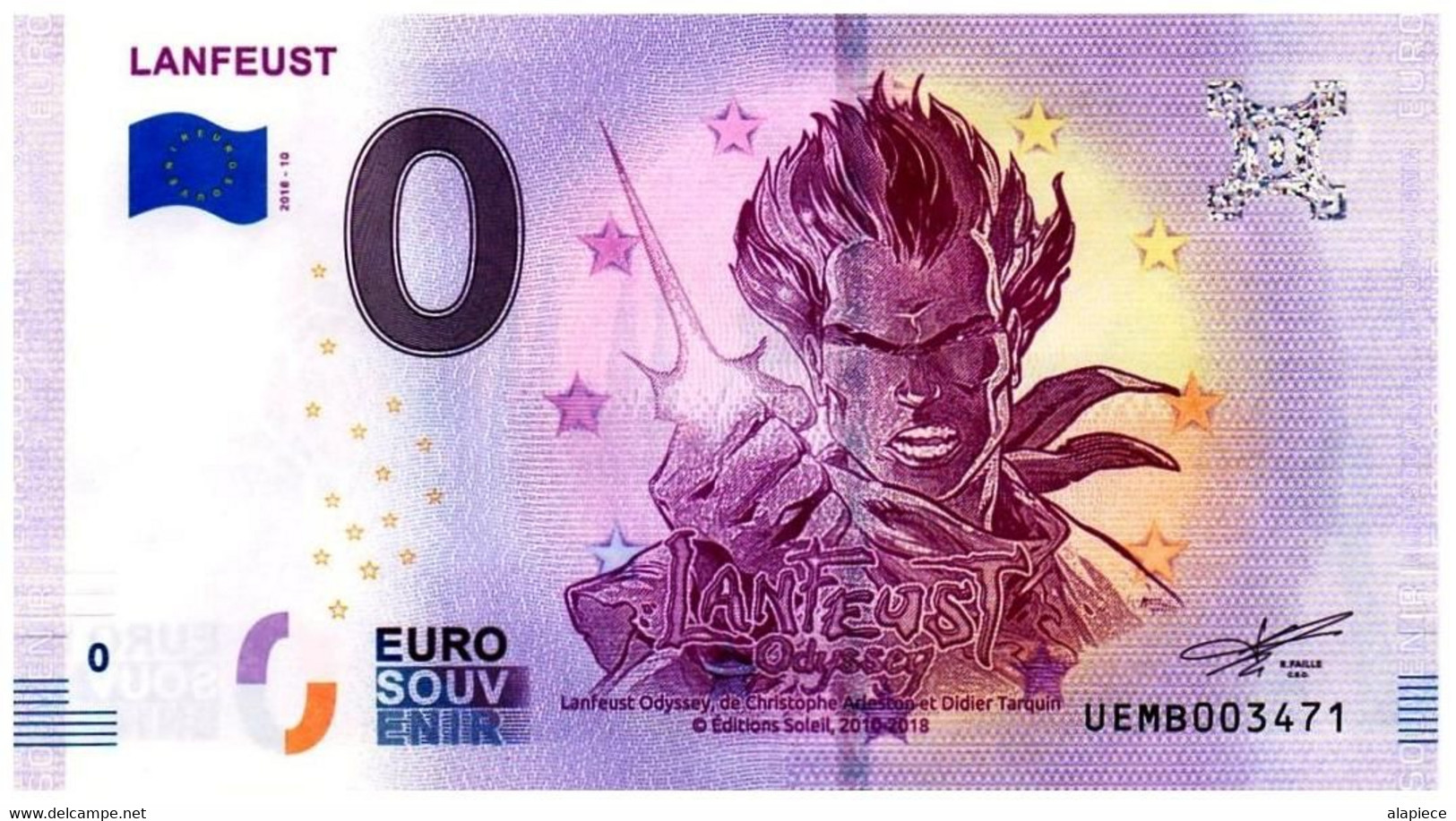 Billet Touristique - 0 Euro - France - Lanfeust - (2018-10) - Essais Privés / Non-officiels