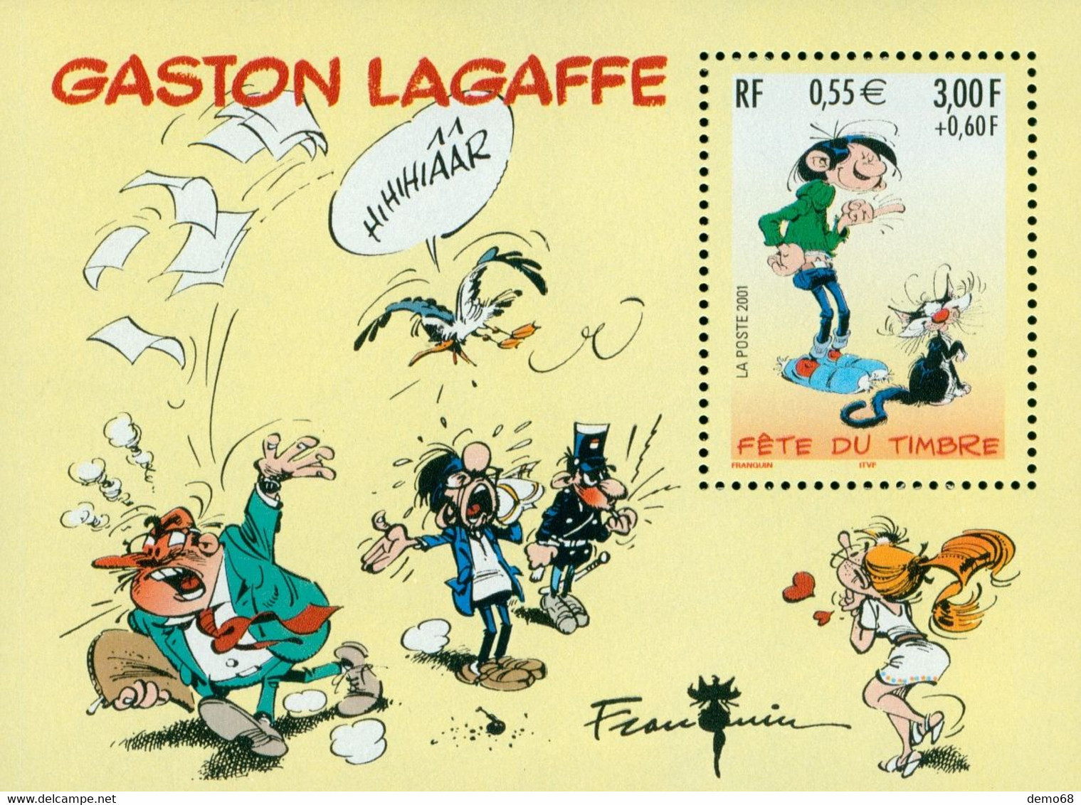 Timbre France Feuillet Neuf Fête Du Timbre Gaston Lagaffe  2001 - Mint/Hinged