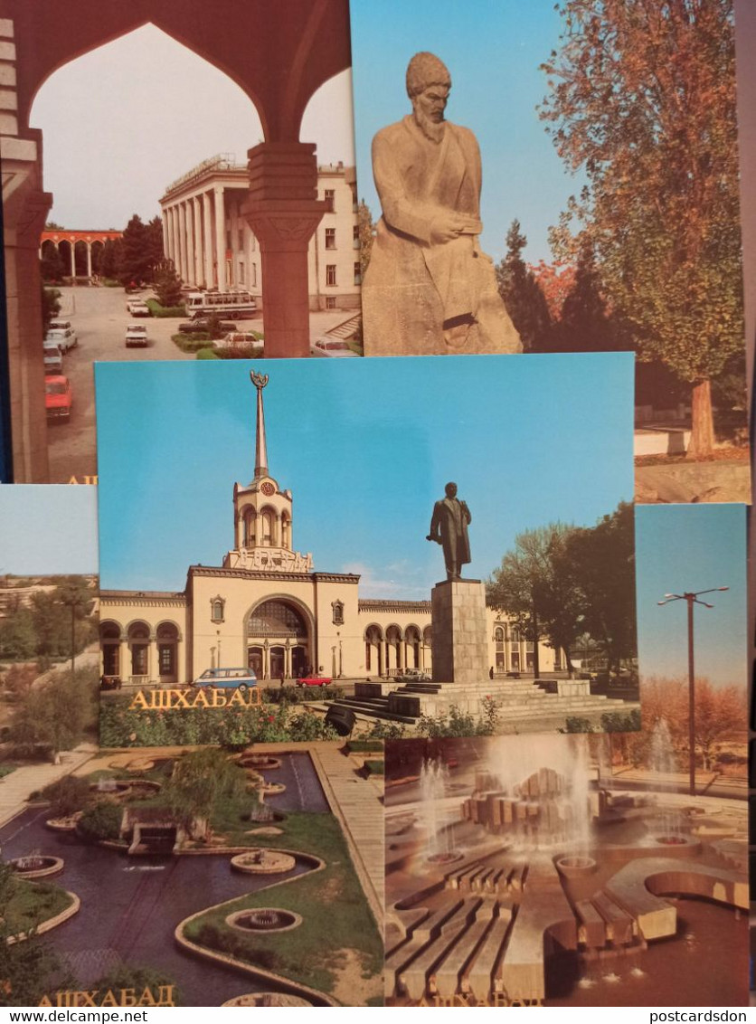 Russian Asia. Turkmenistan. Ashgabat / Ashkhabad. Big Lot - High Quality - 17 Postcards Lot - 1980s - Turkménistan