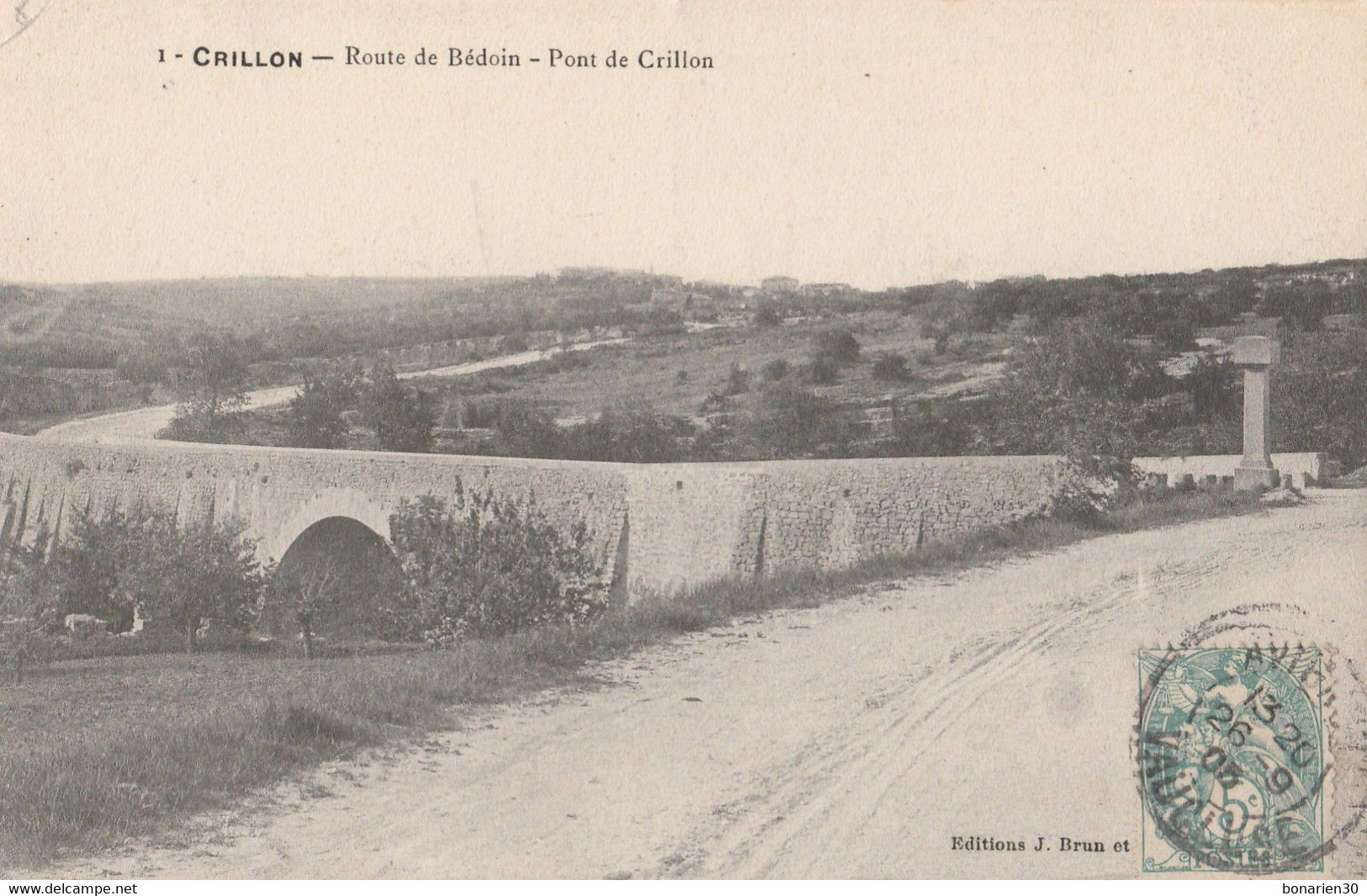 CPA 84 CRILLON LE BRAVE  PONT ROUTE DE BEDOIN - Andere & Zonder Classificatie