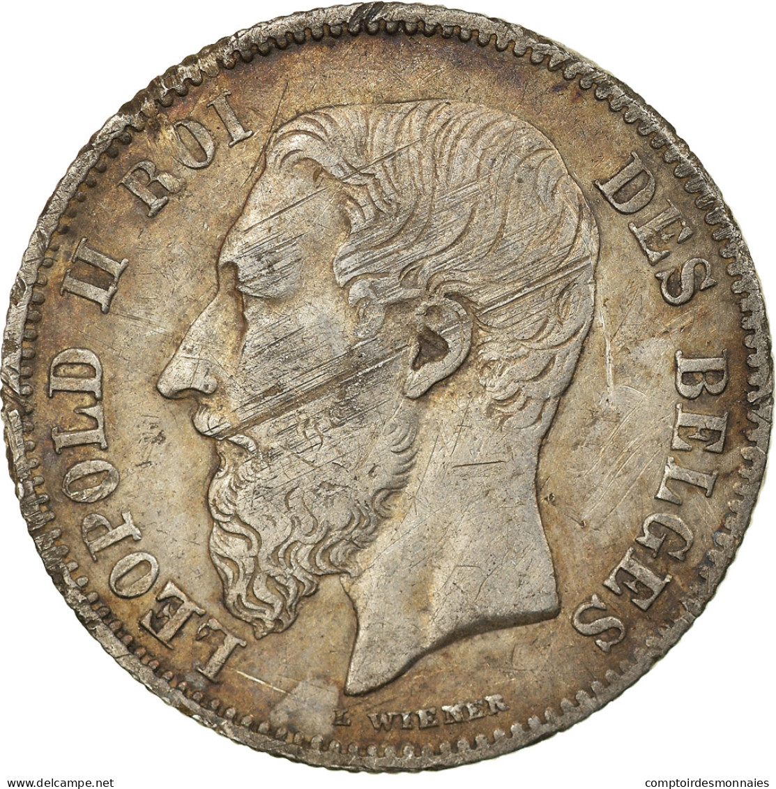 Belgique, Léopold II, 50 Centimes 1866, KM 26 - 50 Cent