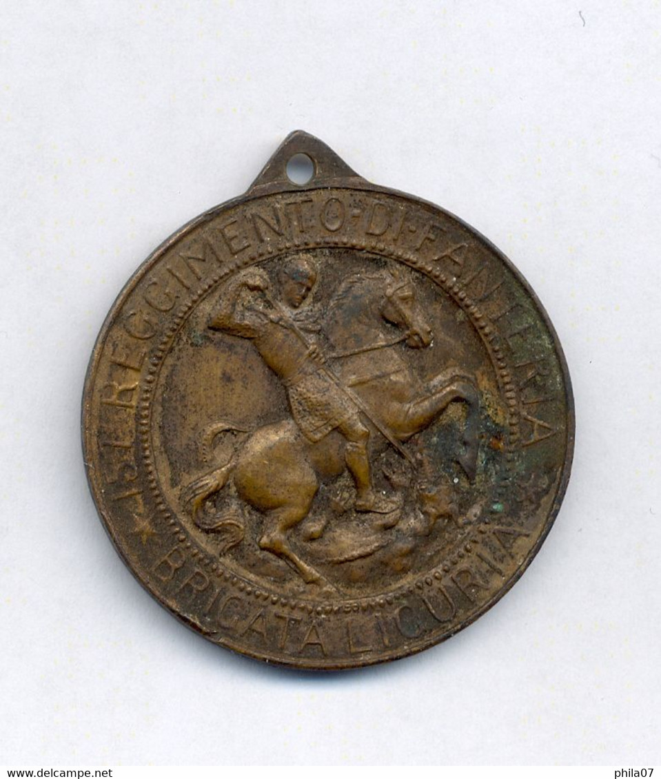 ITALY, Brigata Liguria, Regimento Di Fanteria, Old Medal, 33 Mm. - Andere & Zonder Classificatie