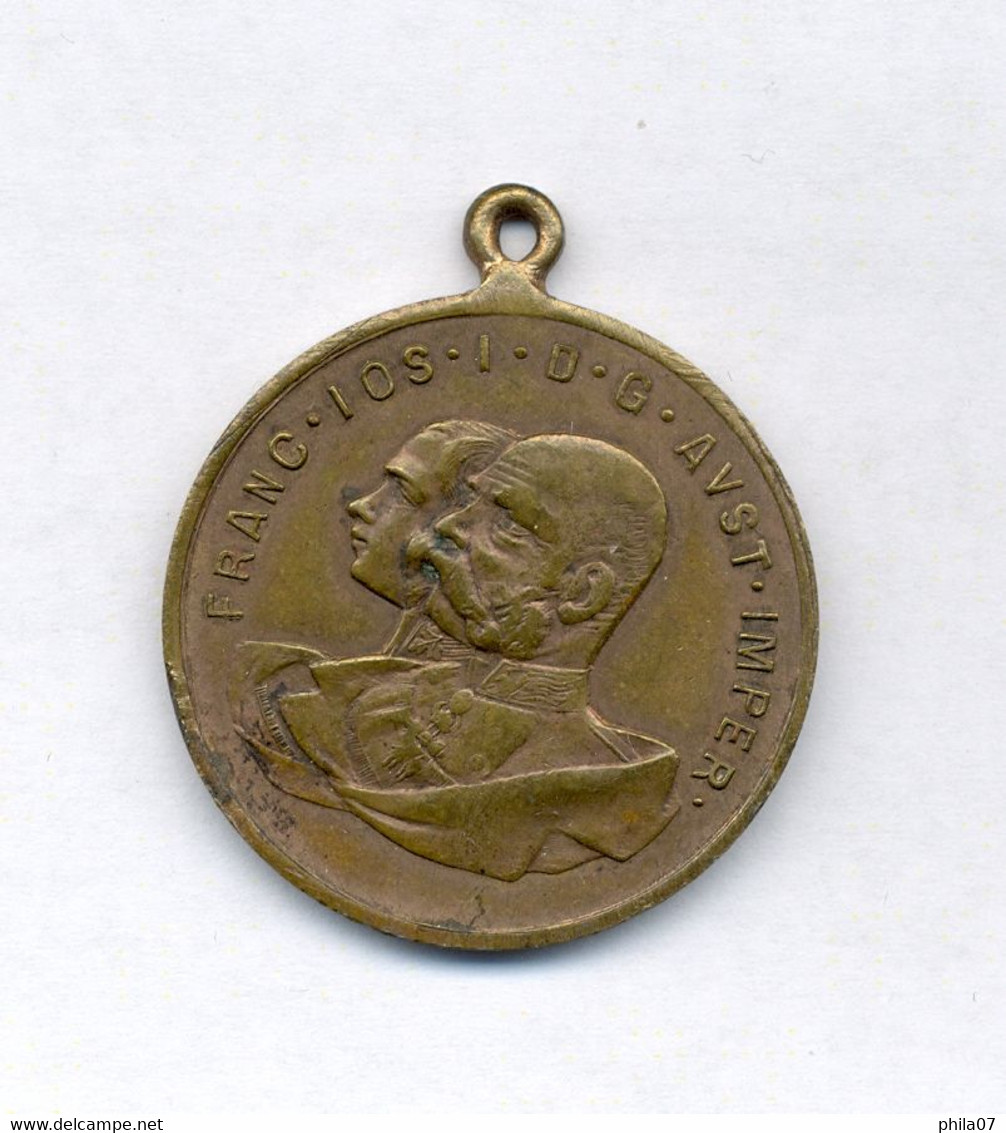 AUSTRIA, Franz Jozef 1848-1908, Celebration Of 60 Years Of Rule, Medal 30 Mm - Royal / Of Nobility