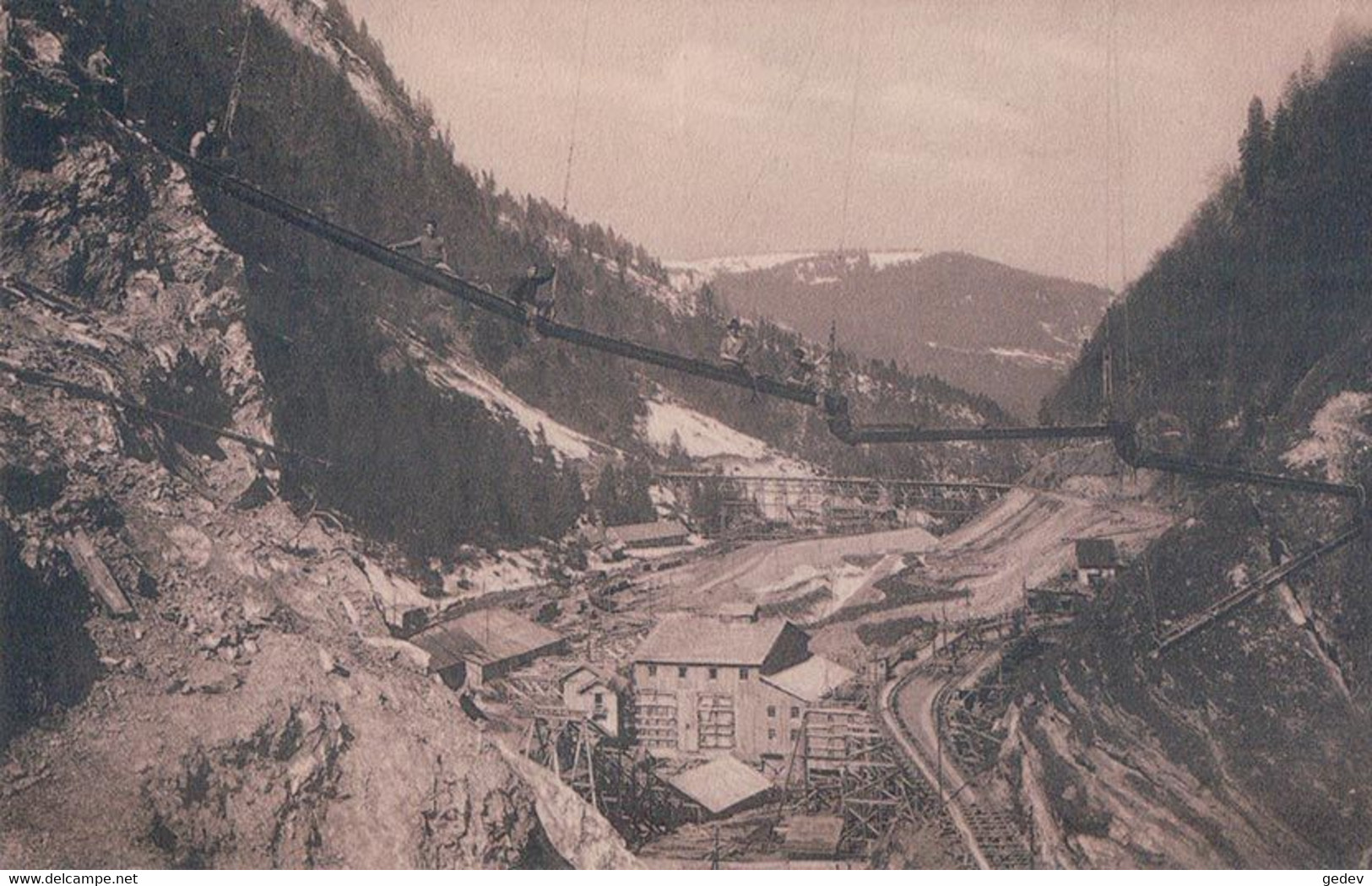 Vorderthal SZ, Kraftwerk Wäggithal 18.3.1923,  Barrage En Construction (288) - Vorderthal