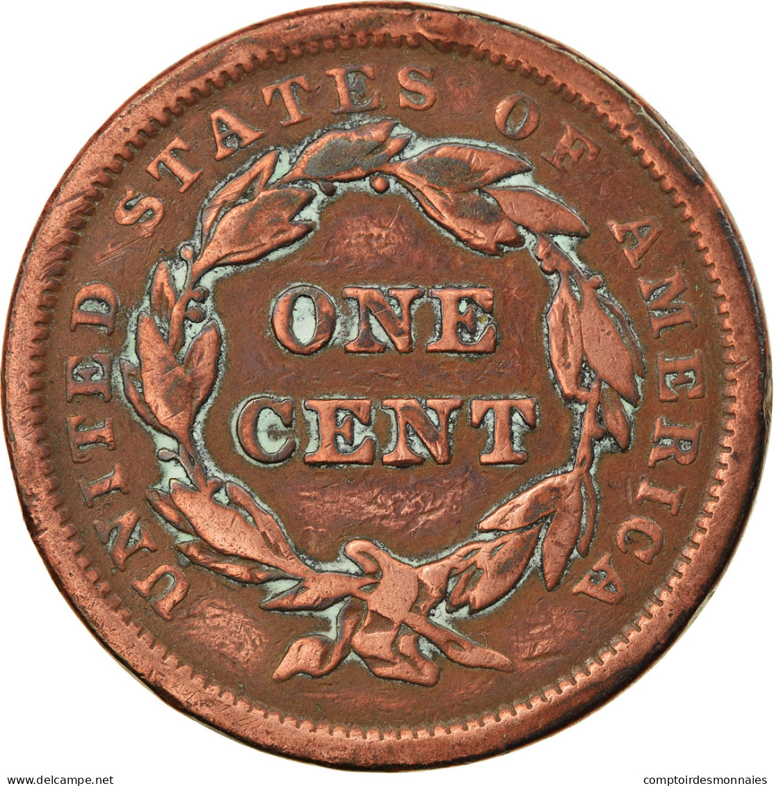 Monnaie, États-Unis, Braided Hair Cent, Cent, 1842, U.S. Mint, Philadelphie - 1840-1857: Braided Hair (Cheveux Tressés)