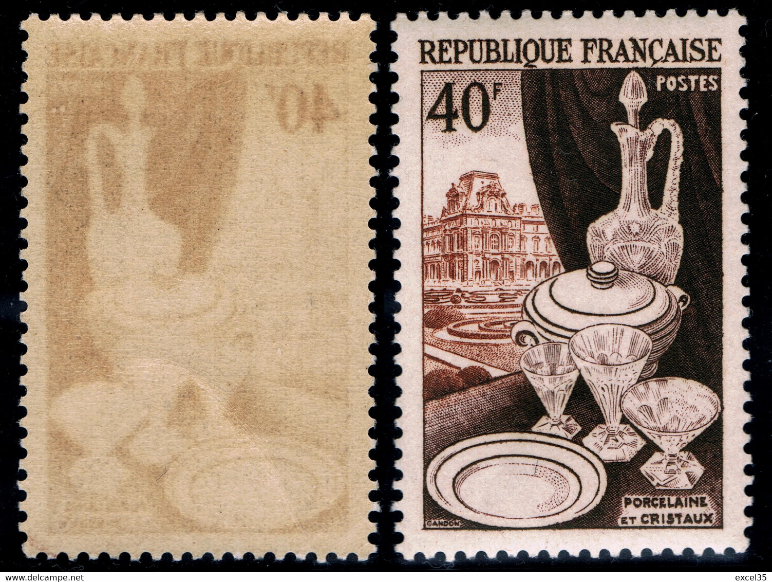 YVERT 972 N** MNH - Productions De Luxe, PORCELAINE CRISTAUX ET LE LOUVRE - SCAN RECTO-VERSO = SANSURPRISE - Unused Stamps