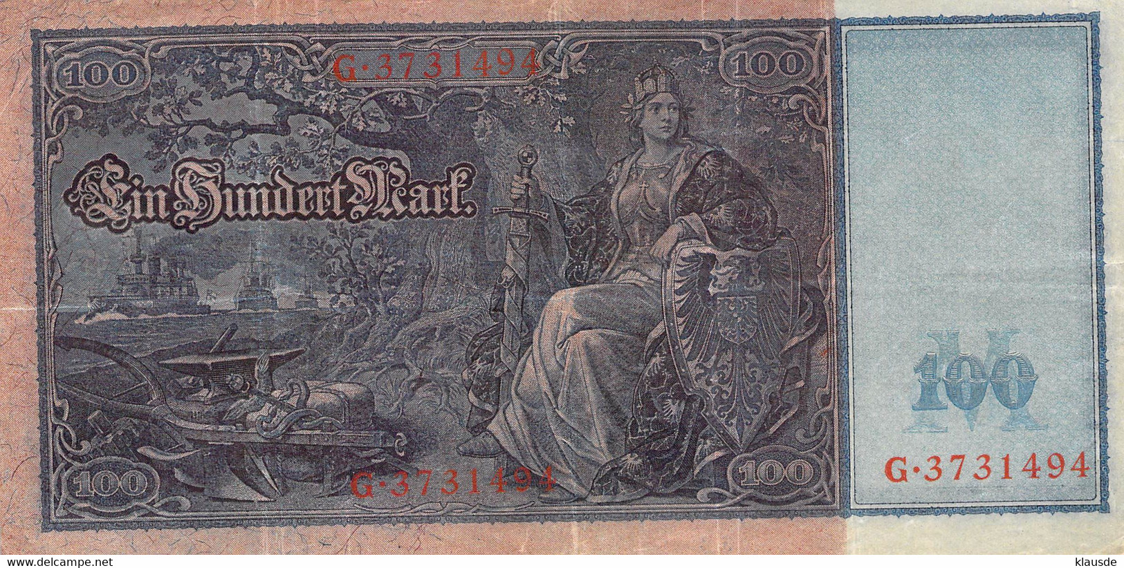 100 Mark Reichsbanknote VG/G (IV) - 100 Mark