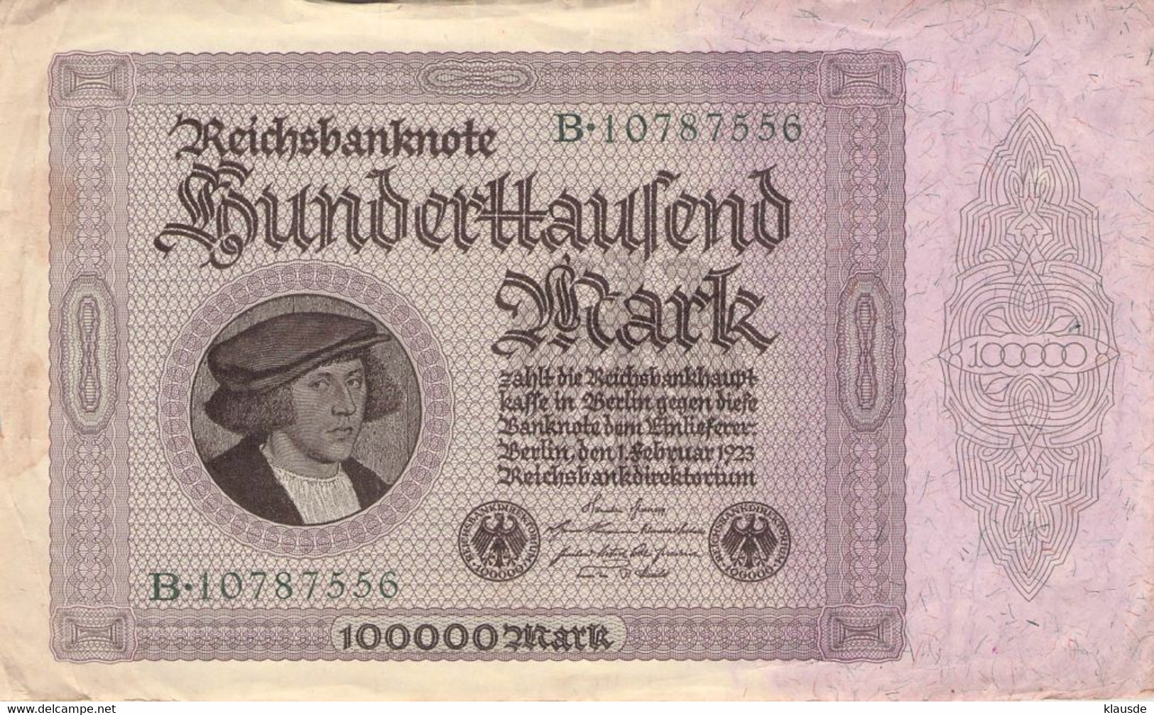 500.000 Mark Reichsbanknote 1923 VG/G (IV) - 500000 Mark