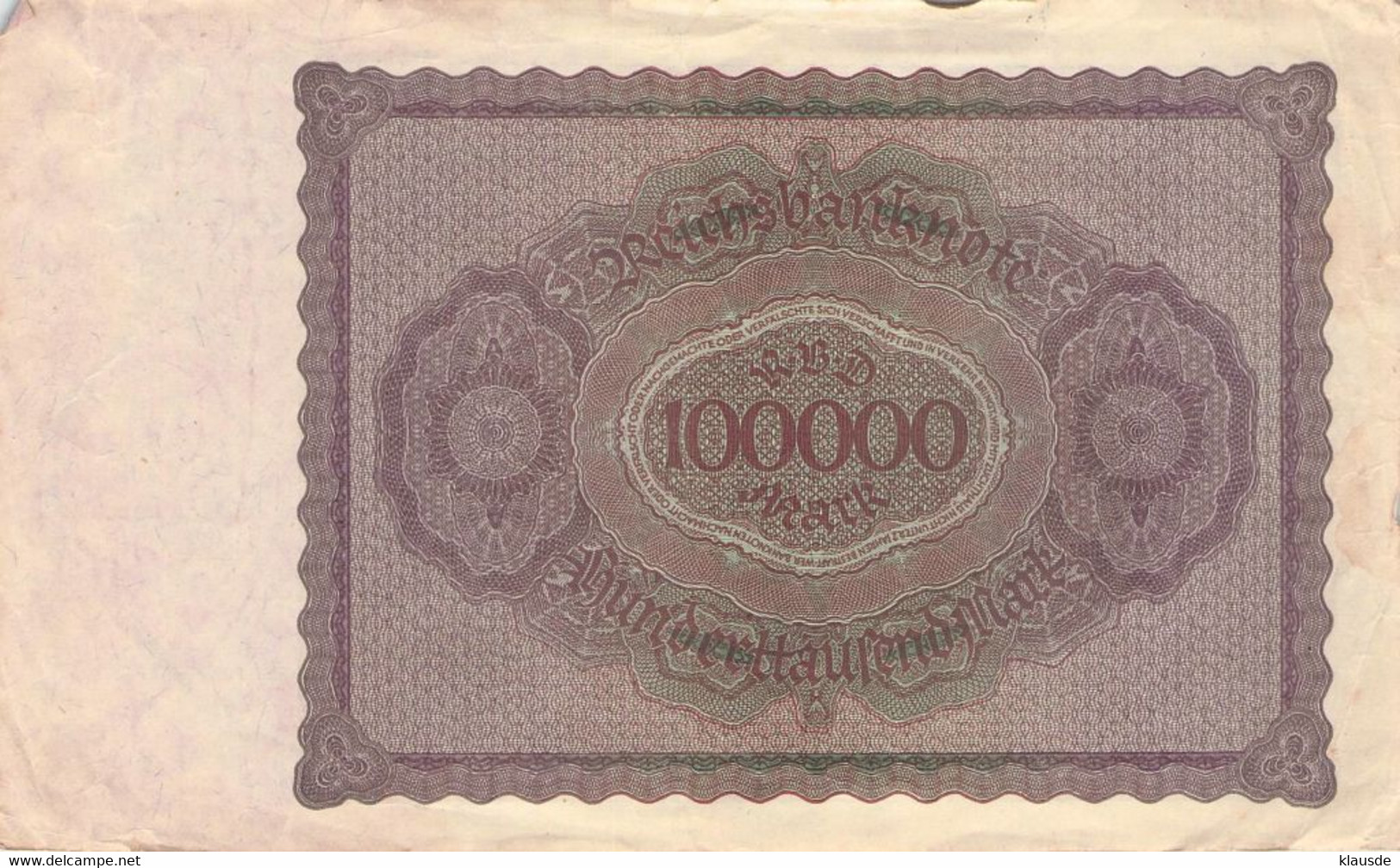 500.000 Mark Reichsbanknote 1923 VG/G (IV) - 500000 Mark