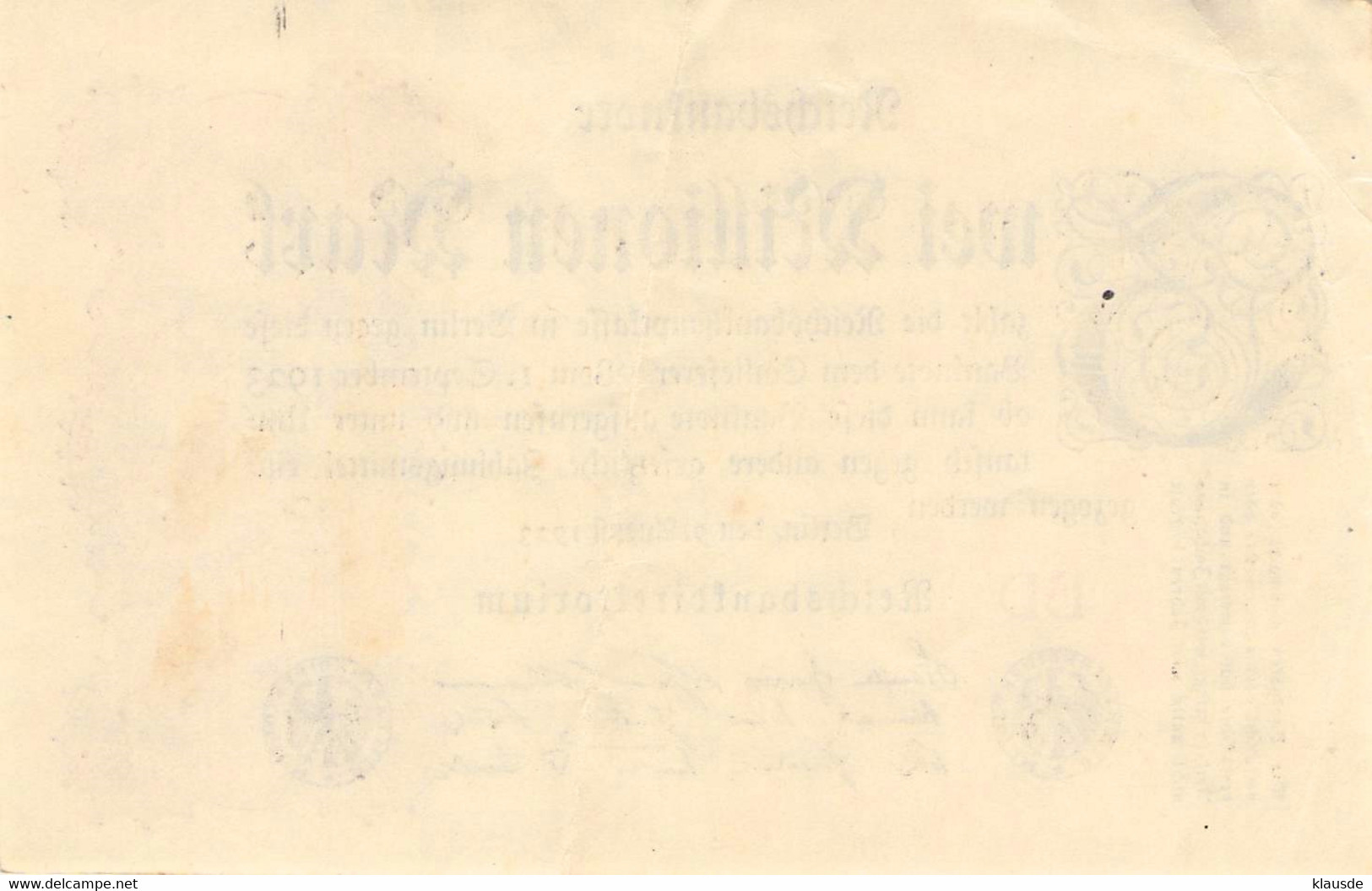 2 Mio Mark Reichsbanknote 1923 AU/EF (II) - 2 Mio. Mark