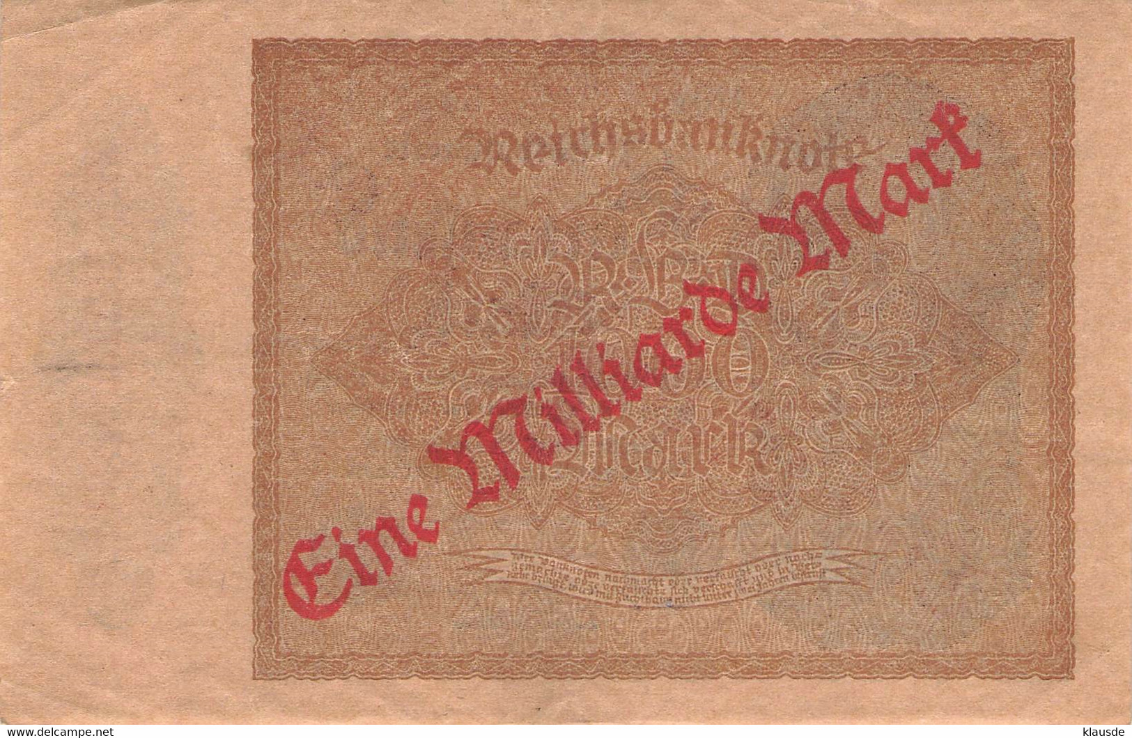 1 Mrd Mark Reichsbanknote 1922 AU/EF (II) - 1 Milliarde Mark