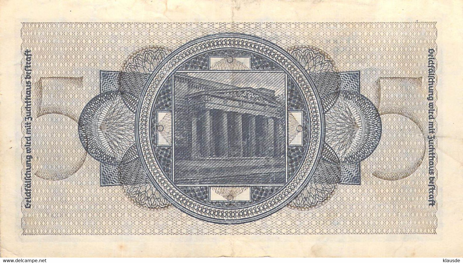 5 Mark Reichsbanknote UNC (I) Ohne Datum Deutsche Besetzung - 2. WK