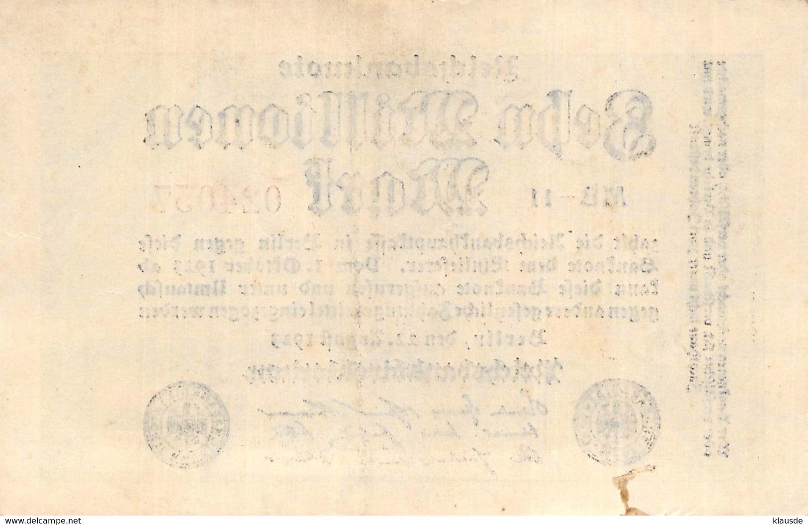 10 Mio Mark Reichsbanknote VF/F (III) - 10 Millionen Mark