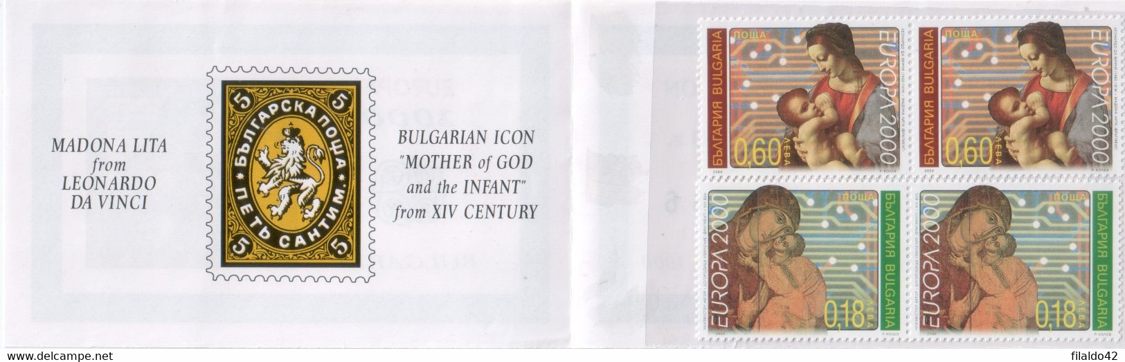 Europa CEPT - 2000 Bulgaria "I Giovani E Il Futuro" Libretto Di 2 Serie MNH** (rif. 4453/54 Cat. Unificato) - 2000