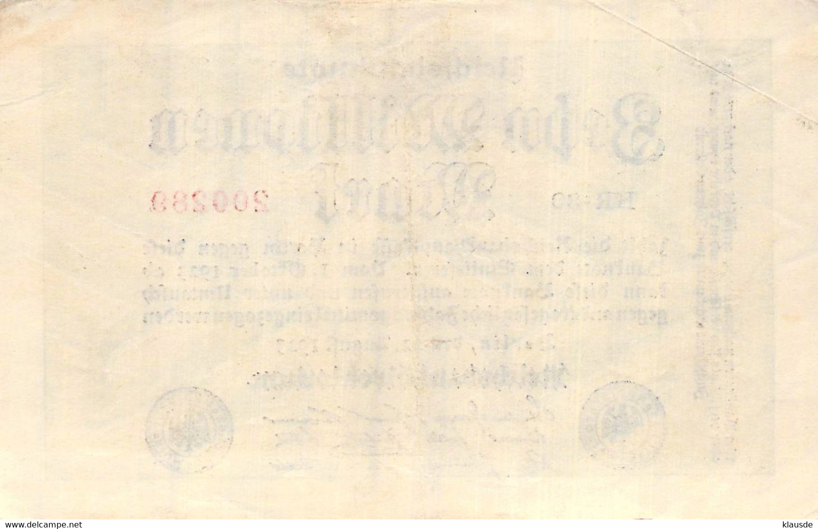 10 Mio Mark Reichsbanknote VF/F (III) - 10 Mio. Mark