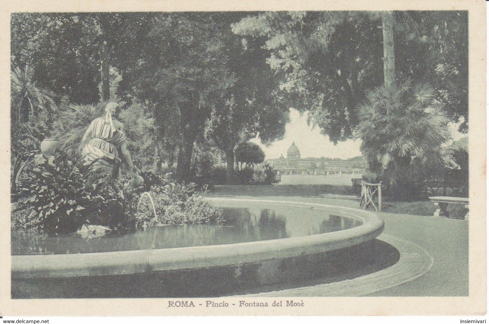 Italia : Cartolina Postale ROMA Fontana Del Mosè Al Pincio .n.v. - Parques & Jardines