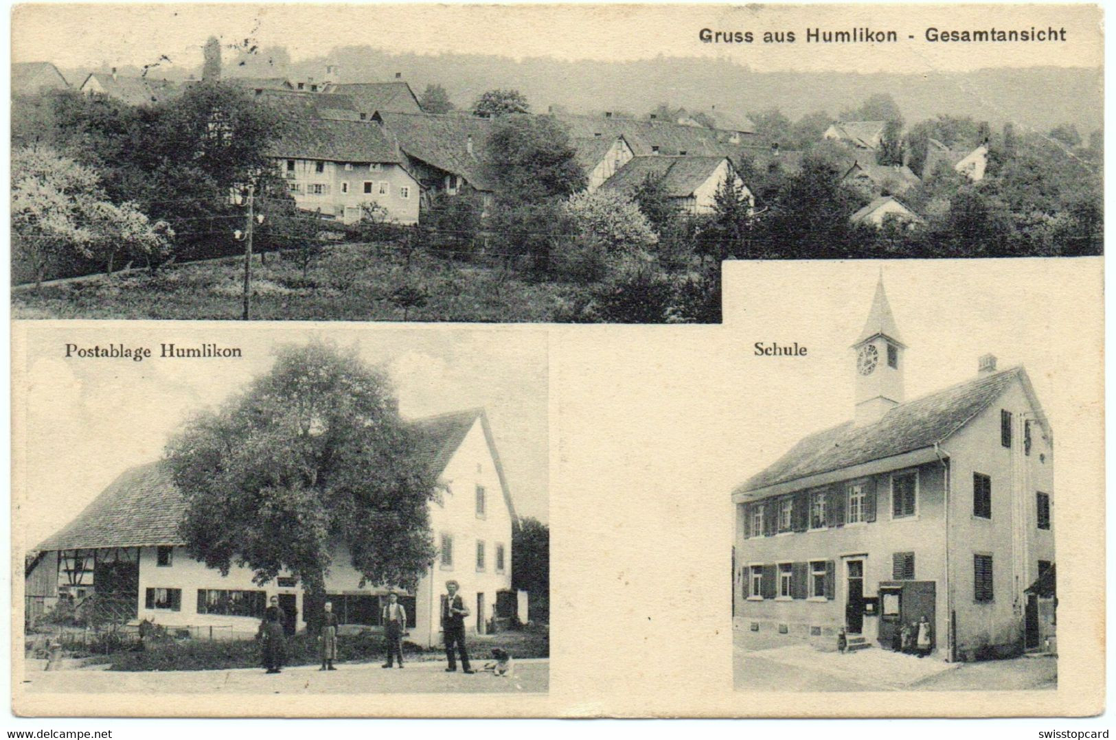 Gruss Aus HUMLIKON Postablage Schule Route Andelfingen-Henggart Gel. Feldpost N. Schaffhausen - Andelfingen