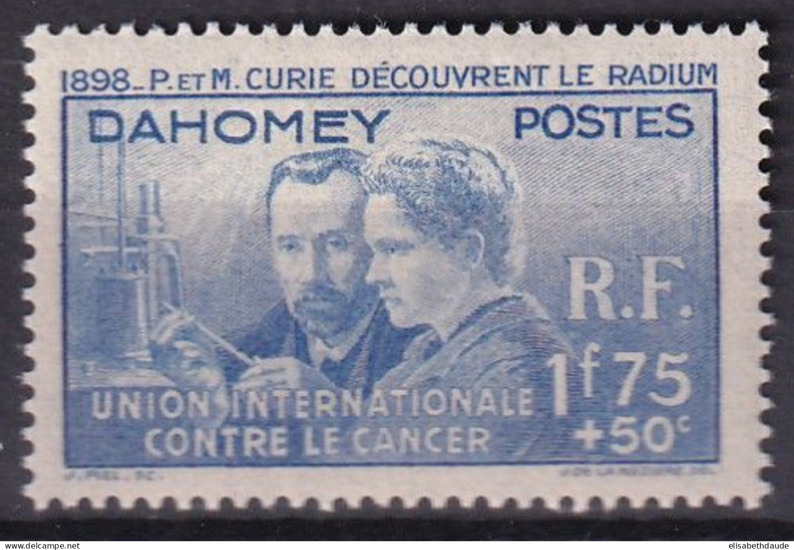 1938 - CURIE - DAHOMEY - YT N°109 * MLH  - COTE = 15 EUR - Ongebruikt