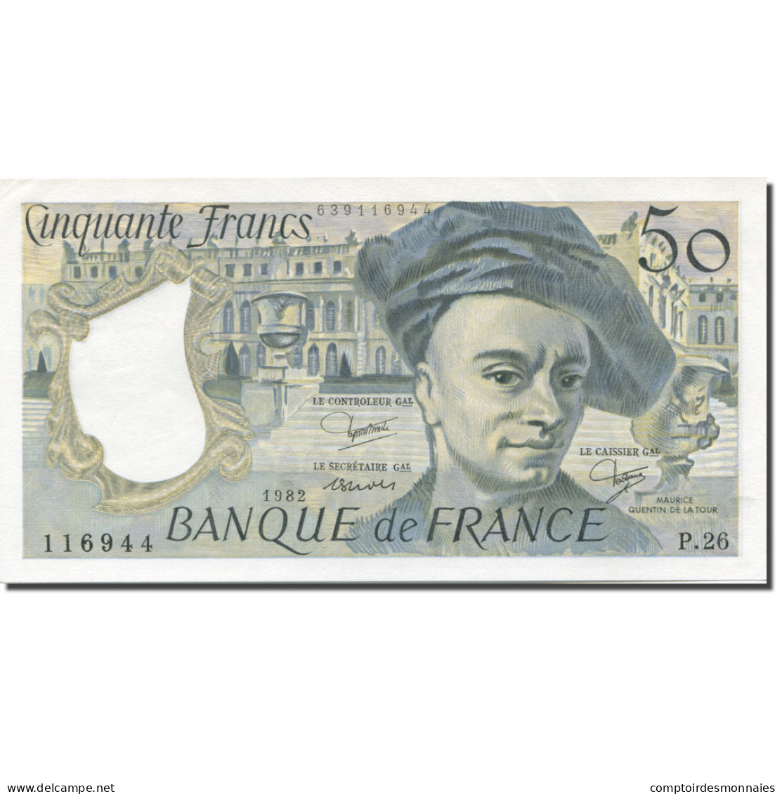 France, 50 Francs, Quentin De La Tour, 1982, Undated (1982), NEUF - 50 F 1976-1992 ''Quentin De La Tour''