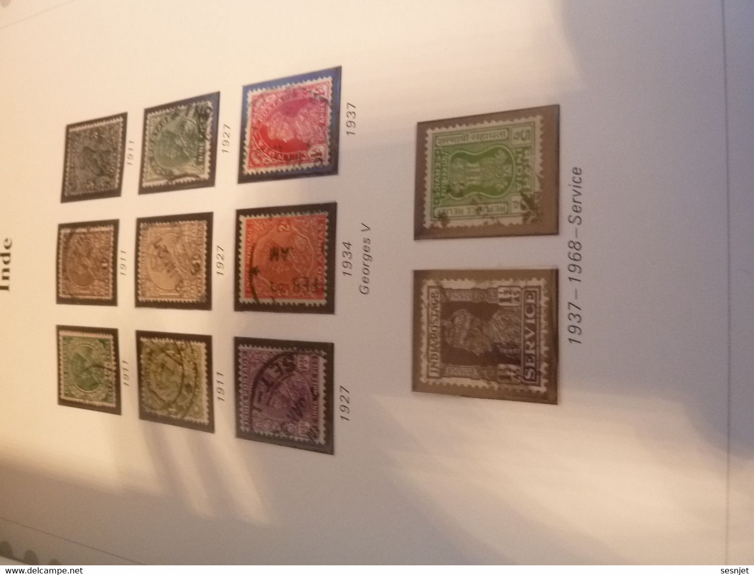 Inde - Timbres De Collection -  Années 1911 - 1927 - 1934 - 1937 - 1968 - Oblitérés - - Colecciones & Series