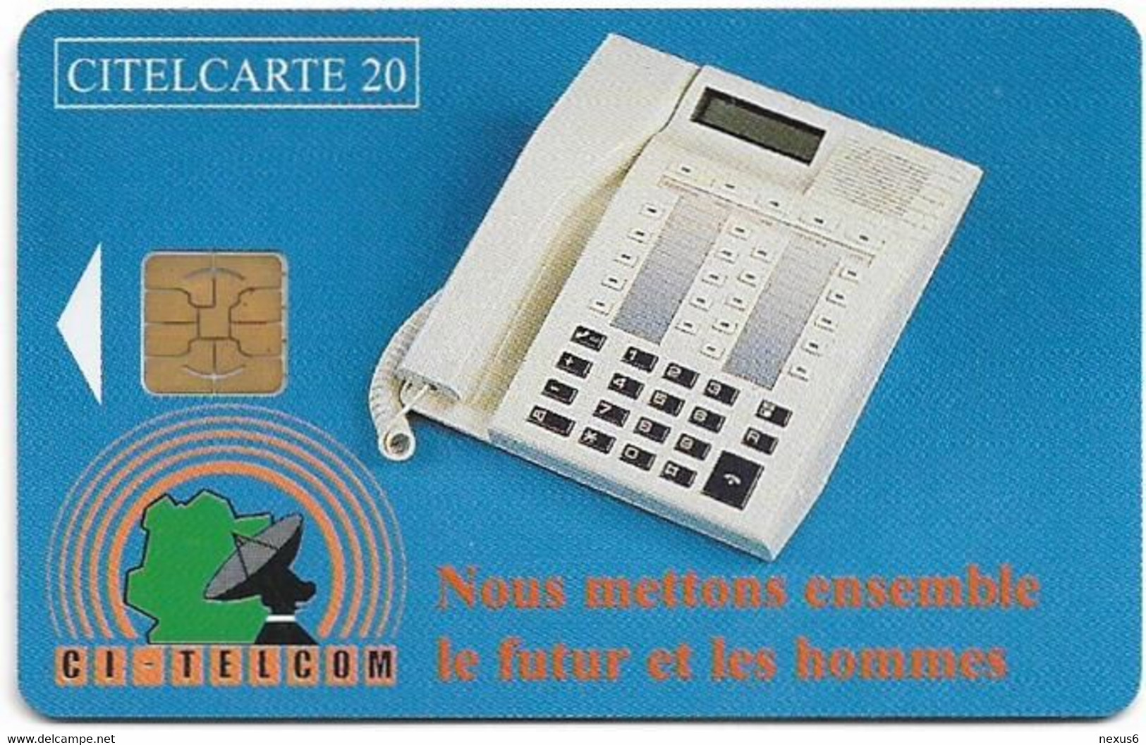 Ivory Coast - CI-Telcom - Telephone Device, Chip Philips, 20Units, 150.000ex, Used - Ivoorkust