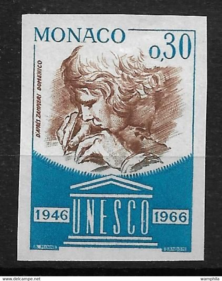 Monaco N°700** Non Dentelé Essai De Couleur. UNESCO 1966. - Errors And Oddities