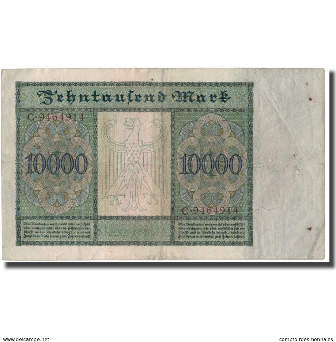 Billet, Allemagne, 10,000 Mark, 1922, KM:70, TB+ - 10.000 Mark