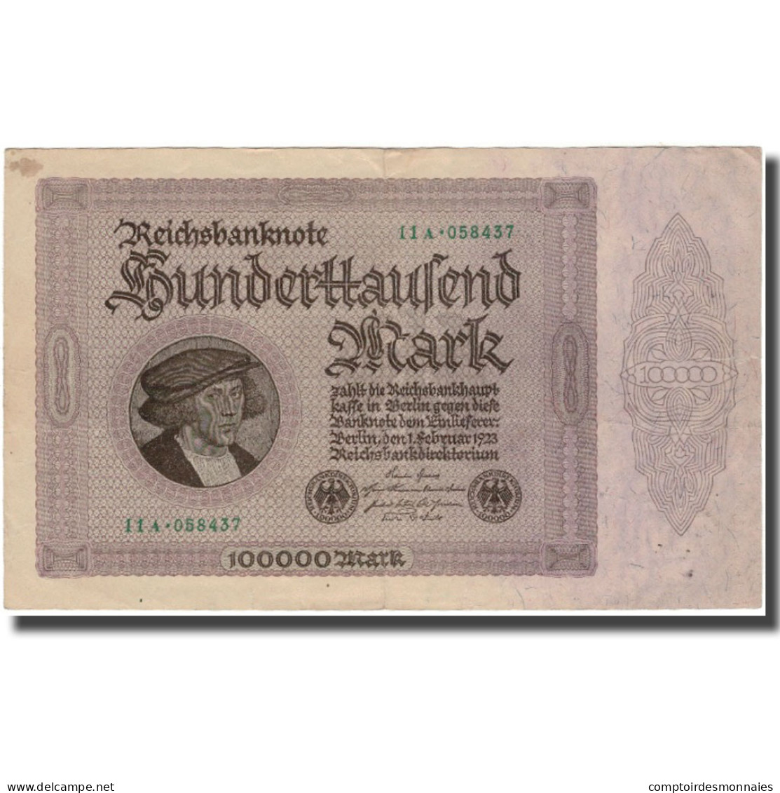 Billet, Allemagne, 100,000 Mark, 1923, KM:83a, TTB - 100.000 Mark