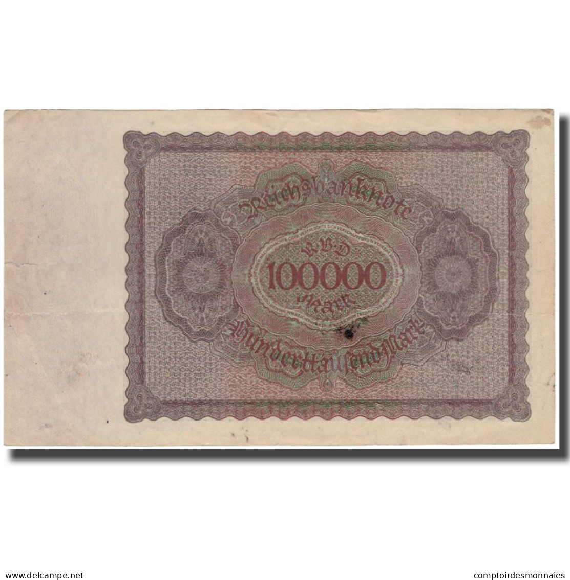 Billet, Allemagne, 100,000 Mark, 1923, KM:83a, TTB - 100000 Mark