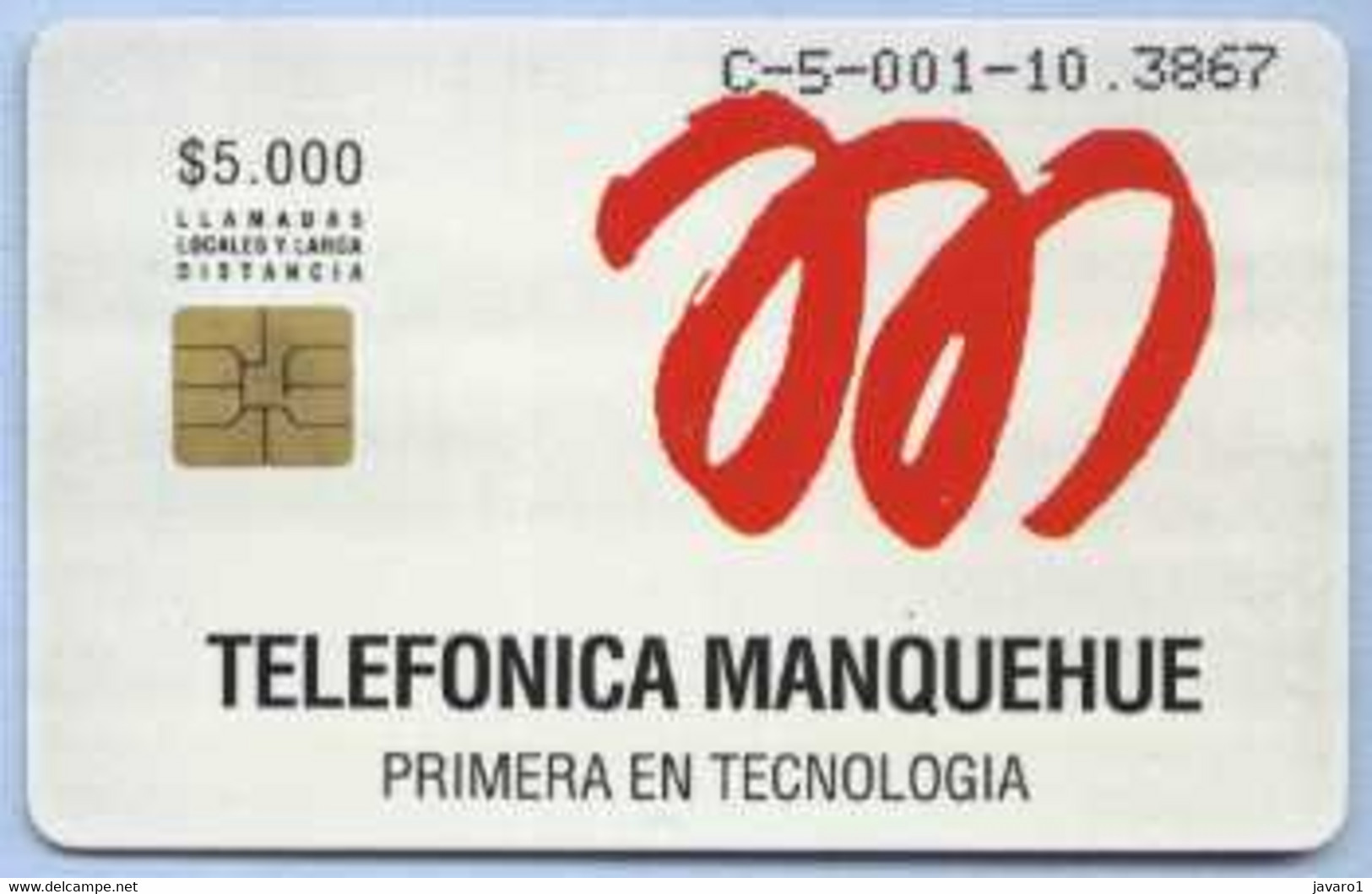 CHILI : CHITM01 $5000 TELEFONICA MANQUEHUE MINT - Chile