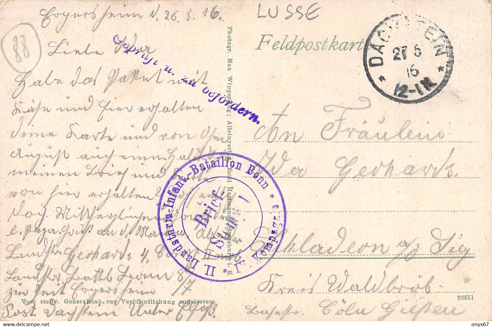 Chaume-Ferme-Lusse-Vosges-Friedhof-Cimetière Militaire-Feldpost-Briefstempel-14/18-Krieg-Infanterie Bataillon Bonn - Autres & Non Classés