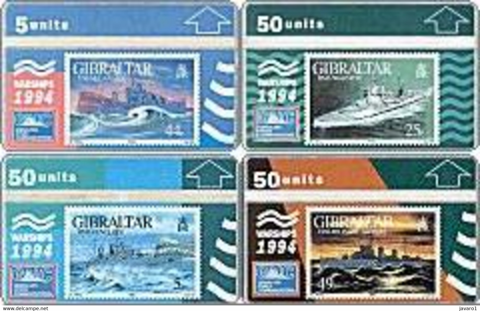 GIBRALTAR : GIB037S Warships 1994 (4cards) MINT - Gibraltar