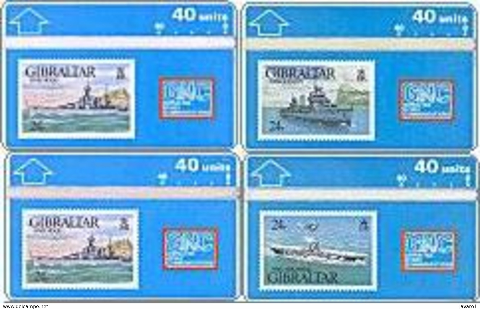 GIBRALTAR : GIB027/1 Warships Series (4 Cards) MINT - Gibilterra