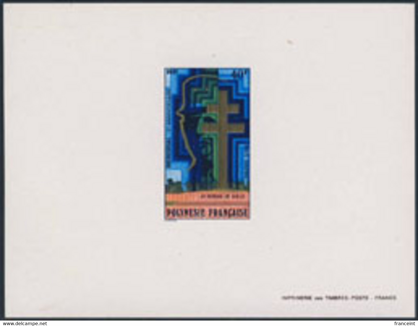 FRENCH POLYNESIA (1971) De Gaulle Memorial. Deluxe Sheet. Scott No C69, Yvert No PA46. - Non Dentelés, épreuves & Variétés